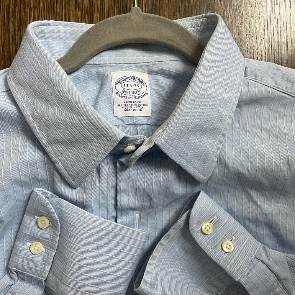 Brooks Brothers Blue Dress Shirt 17.5 35
